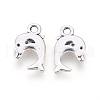 Dolphin Tibetan Style Alloy Pendants TIBEP-N008-25AS-RS-2