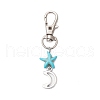 Starfish Turtle Synthetic Turquoise Pendant Decorations HJEW-JM03209-01-4