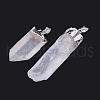 Natural Quartz Crystal Pointed Pendants G-S299-42-2