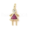 Brass Micro Pave Cubic Zirconia Pendants ZIRC-I356-17G-B06-1