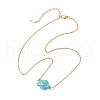 4Pcs 4 Styles Beach Dyed Synthetic Turquoise Starfish Turtle Pendant 304 Stainless Steel Chain Necklaces NJEW-JN05249-5