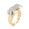 Brass Micro Pave Clear Cubic Zirconia Cuff Rings for Women Men RJEW-Z080-02GP-01-4