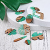 Kissitty 20Pcs 10 Style Transparent Resin & Walnut Wood Pendants RESI-KS0001-08-10