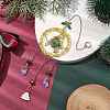Glass Beads Wire Wrapped Brass Christmas Tree Pendant Decoration HJEW-TA00235-2