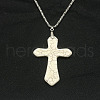 Fashion Style Natural Howlite Cross Pendant Popcorn Chain Necklaces XM3252-2