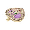 Rack Plating Brass Micro Pave Clear Cubic Zirconia Pendants KK-H474-24A-3