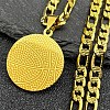 Basketball 304 Stainless Steel Pendant Necklaces for Men Women NJEW-K283-21G-1