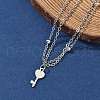 304 Stainless Steel Key Charm Chain Bracelets BJEW-M097-01B-P-2