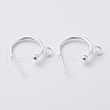304 Stainless Steel Half Hoop Earrings STAS-Z028-B01-S-1