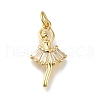 Rack Plating Brass Micro Pave Clear Cubic Zirconia Pendants KK-K373-15G-1