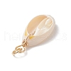 Natural Cowrie Shell Pendants PALLOY-JF03712-02-5