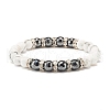 Synthetic Hematite & Natural Mixed Stone Round Beads Stretch Bracelet for Women BJEW-JB07485-8