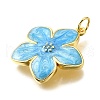Brass Enamel Pendants KK-V011-29G-2