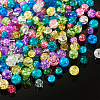 420Pcs 14 Style Transparent Spray Painted Crackle Glass Beads Strands CCG-TA0002-04-4