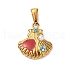 304 Stainless Steel Rhinestone Pendants STAS-P395-01E-G-1