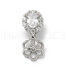925 Sterling Silver Pave Clear Cubic Zirconia Flower Pendant Bails STER-P068-01P-1