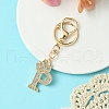 Golden Alloy Rhinestone Keychain KEYC-YW00105-16-1