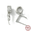 Anti-Tarnish Rhodium Plated 925 Sterling Silver Micro Pave Cubic Zirconia Pendant Bails X-STER-P034-43P-4