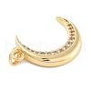Moon Theme Rack Plating Brass Micro Pave Cubic Zirconia Pendants KK-Z071-52G-07-2