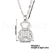 Brass Full Crystal Rhinestone Cute Delicate Bear Pendant Dapped Chain Necklaces for Women SV1086-1-2