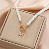 Alloy Crystal Rhinestone Letter Pendant Necklaces FS-WG0709C-08-1