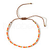Adjustable Glass Seed Bead Braided Bracelets ZI1024-1