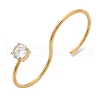 S-shape 304 Stainless Steel Cubic Zirconia Double Cuff Rings for Unisex RJEW-Q007-05G-4