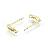 Brass Micro Pave Cubic Zirconia Stud Earring Findings KK-U072-42G-2