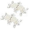 1 Pair Rose Flower Brass Shoe Buckle Clips AJEW-FG0003-61-1