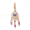Rack Plating Alloy Rhinestone European Dangle Charms PALLOY-P307-08RG-1