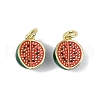 Brass Enamel Pendants KK-H072-18G-07-1