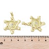 Rack Plating Star of David Brass Micro Pave Cubic Zirconia Pendants KK-E102-07G-3