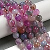 Faceted Natural Dragon Veins Agate Beads Strands X-G-F447-12mm-L03-1