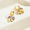 Fashionable Stainless Steel Bowknot Hoop Earrings AO5773-2-2