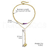 Heart Zinc Alloy & Natural Amethyst Chip Pendant Y Long Necklaces for Women FS-WGB8FC7-04-2