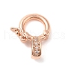 Brass Micro Pave Clear Cubic Zirconia Twister Clasps KK-Q772-14RG-1