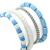 4Pcs 4 Styles Polymer Clay Heishi Surfer Stretch Bracelets Set BJEW-TA00373-4
