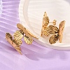 Flower with C-Shaped 304 Stainless Steel Stud Earrings for Women EJEW-A131-01C-G-3