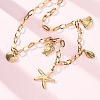 Summer Beach 304 Stainless Steel Starfish Shell Shaped Bib Necklaces NJEW-R026-17G-2