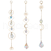 CHGCRAFT 3Pcs 3 Styles Electroplate Glass Window Hanging Suncatchers HJEW-CA0001-63-1