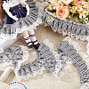 Tartan Polyester Pleated Lace Ribbon OCOR-WH0100-23-5