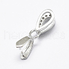Anti-Tarnish Rhodium Plated 925 Sterling Silver Micro Pave Cubic Zirconia Pendant Bails STER-E053-48P-2