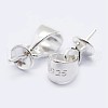 925 Sterling Silver Cup Pearl Bail Pin Pendants STER-F036-07S-4mm-2