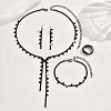 Alloy Rhinestone Tassel Pendant Necklace & Stud Earring & Ring FS-WG7E587-01-4