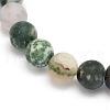 Natural Tree Agate Frosted Agate Round Gemstone Beads Strands G-O151-01-10mm-1