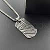 Stylish Hip-hop Stainless Steel Textured Rectangle Pendant Punk Necklaces for Men YY9734-3