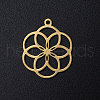 Ion Plating(IP) 304 Stainless Steel Filigree Charms A-STAS-T049-T671-2-1
