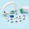 20Pcs 14 Style Light Gold Alloy Enamel Pendants ENAM-YW0001-74-6