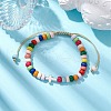 Colorful Rondelle Acrylic Braided Bead Bracelets BJEW-JB10339-02-2