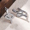 Brass Clear Cubic Zirconia Hoop Earrings EJEW-Q014-36P-5